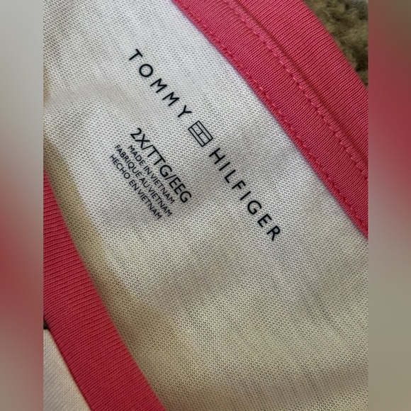 NWT Tommy Hilfiger Floral Print Short Sleeve Top White and Pink Size: 2X - Picture 2 of 6